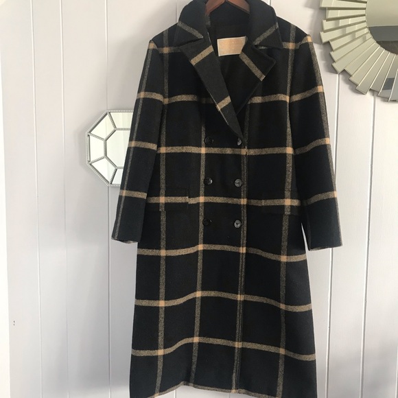 Pendleton Jackets & Blazers - Pendleton Black & Tan Wool Plaid Long Peacoat